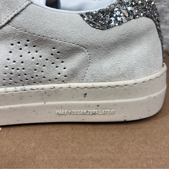 P448 Silver and White Glitter Sneakers - Picture 5 of 12